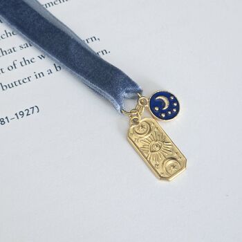 La Luna Moon Charm Bookmark Tarot Style With Customised Ribbon Colour, 3 of 8