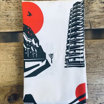 Brutalist London Screen Printed Tea Towel, 7 of 7