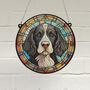 Springer Spaniel Black And White Stained Glass Effect Suncatcher, thumbnail 1 of 5