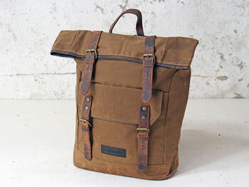 Leather And Canvas Backpack, 7 of 12