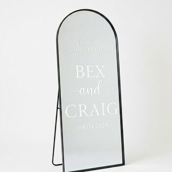 Personalised Wedding Welcome Mirror Vinyl Sticker Decal, 4 of 5