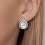 Silver Plated Teardrop Crystal Stud Earrings, thumbnail 1 of 3