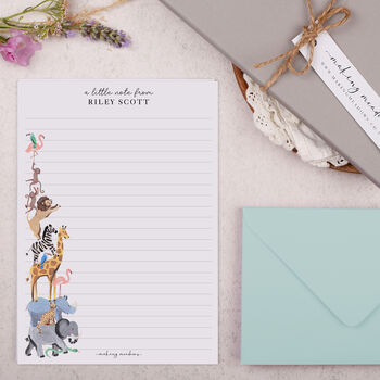 A5 Personalised Letter Writing Paper Zoo Animals, 3 of 4
