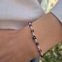 Sterling Silver February Amethyst Beaded Bracelet: February Birthstone Personalised Initial Heart, thumbnail 3 of 5