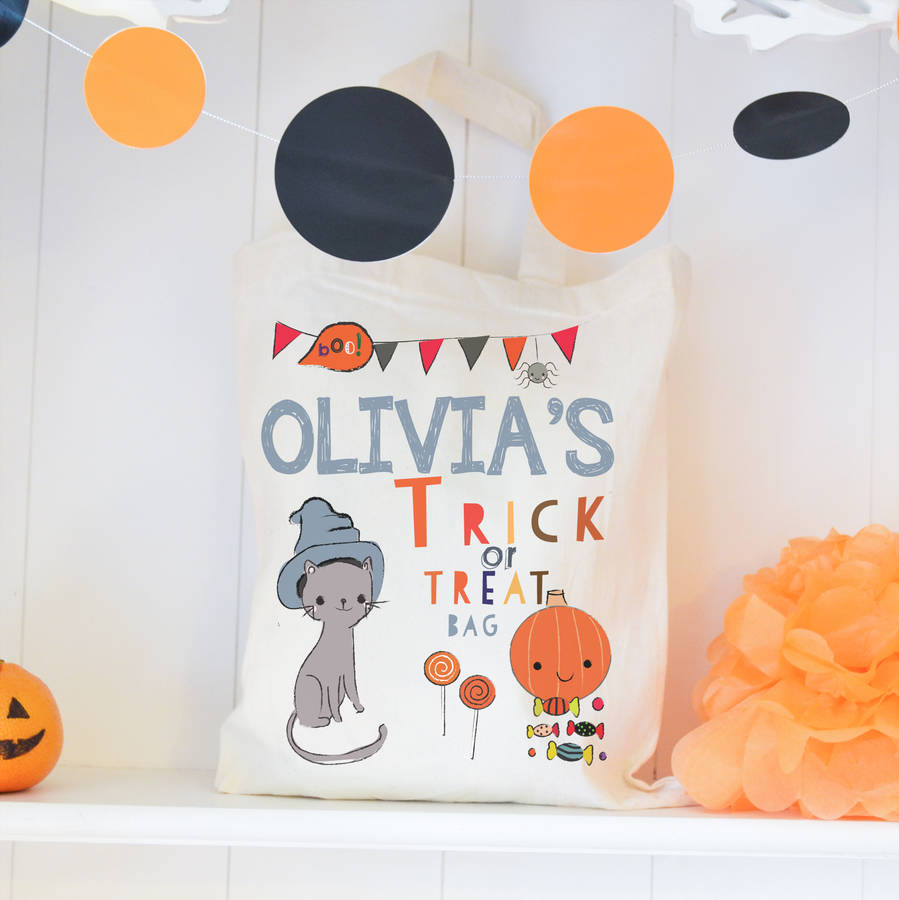 Personalised Halloween Trick Or Treat Bag By Lily Summery 0501