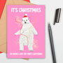 Large Size Cute Dancing Polar Bear Christmas Card, thumbnail 2 of 2