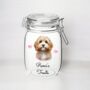 Personalised Cockapoo Kilner Style Dog Treat Jar, thumbnail 1 of 2
