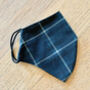3D Pure Cotton Navy Blue Checked Pattern Face Mask, thumbnail 2 of 5