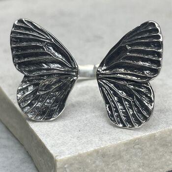 925 Sterling Silver Butterfly Statement Ring, 2 of 8