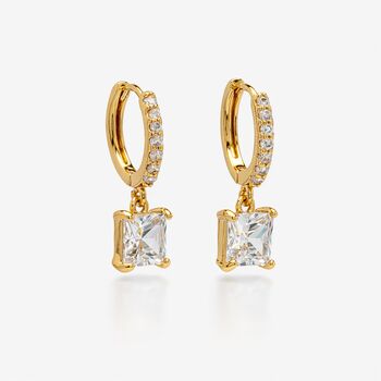 Shikaku 18 K Gold Plated Stone Earrings, 3 of 6