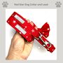 Red And White Star Dog Collar And Lead, thumbnail 1 of 9