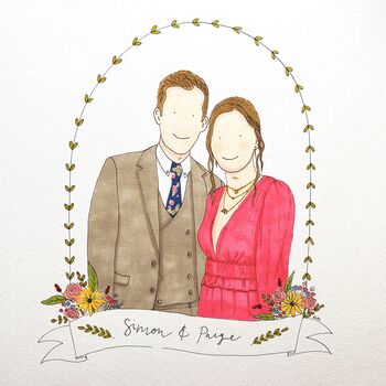 Personalised Couple Portrait In Pen And Ink, 3 of 4
