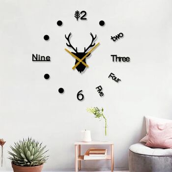 Christmas Deer Antlers 3D Wall Clock, Four Colours, 4 of 6