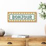 French Style Stripe Bonjour Framed Print, thumbnail 6 of 8
