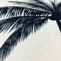 White Cushion Cover With Black Tropical Palm Tree, thumbnail 6 of 7