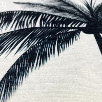 White Cushion Cover With Black Tropical Palm Tree, 6 of 7