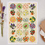 Fruit And Flowers Circle Sticker Sheet, thumbnail 1 of 2
