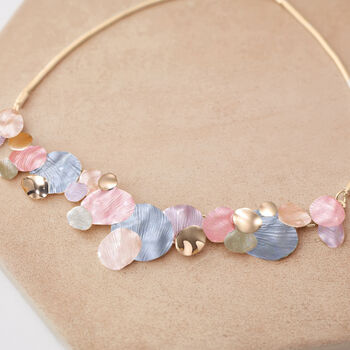 Hammered Pastel Multi Tone Statement Necklace, 3 of 6