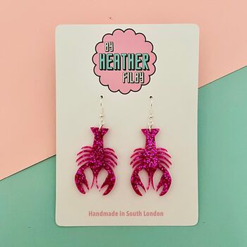 Lobster Glitter Earrings, 3 of 3
