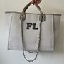 Personalised Stone Large Chain Initial Tote Beach Bag, thumbnail 5 of 10