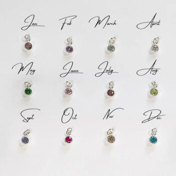 Sterling Silver Bee Necklace With Birthstone Charm, 8 of 10