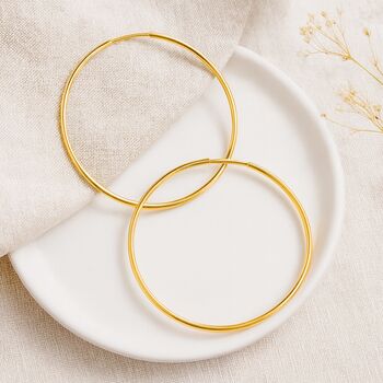 9ct Gold Sleeper Hoop Earrings – 37mm, 4 of 8