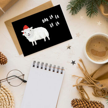 'Baa La La La La' Santa Sheep Christmas Card, 10 of 10