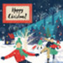 Ice Skating Nordic Christmas Card, thumbnail 2 of 2