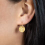 Hammered Disc Drop Earrings, thumbnail 1 of 7