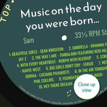 18th Birthday Print Music Day You Were Born Record 2006 2007, 12 of 12