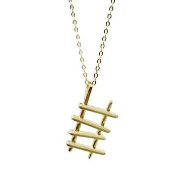 Gold Plated Ladder Pendant Necklace, 3 of 6
