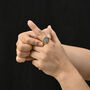 Gold Space Signet Ring Large Stone, Modern Style, Personalised, thumbnail 5 of 9