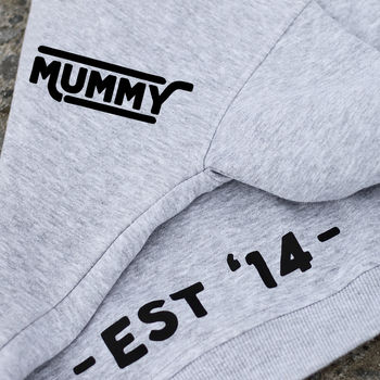 Personalised Mummy 'Est' Organic Zip Up Hoody, 2 of 3
