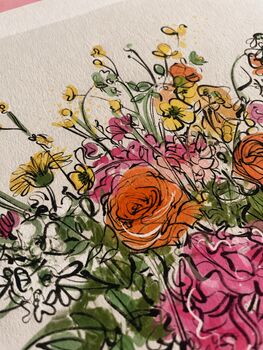 Personalised Wedding Bouquet Portrait, 7 of 8
