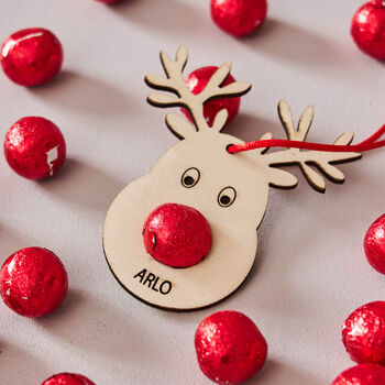 Chocolate Personalised Reindeer Place Setting, 5 of 5