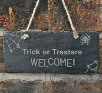 Trick Or Treat Halloween Slate Sign, 3 of 4