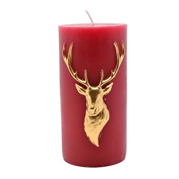 Red Stag Pillar Candle – Luxury Festive Christmas Décor, 3 of 3