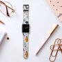 Blue Flowers Vegan Leather Apple Watch Band, thumbnail 6 of 6