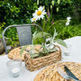 Neutral Straw Basket With Three Glass Bottles Vases, thumbnail 3 of 5