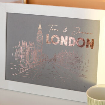 Personalised London Foiled Print Wall Art For The Home, 4 of 7