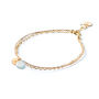 March Aquamarine Gold And Silk Birthstone Bracelet, thumbnail 3 of 6