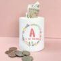 Personalised Floral Wreath Money Box, thumbnail 1 of 2