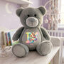 Personalised Fairy Alphabet Grey Plush Teddy Bear, thumbnail 1 of 10