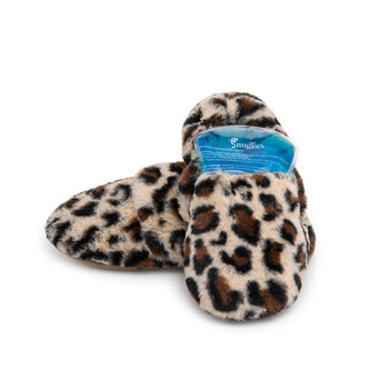 Animal Print Women's Heated Slippers With Removable Heatpads, 4 of 5