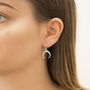 Sterling Silver Crescent Moon Dangly Earrings, thumbnail 3 of 4