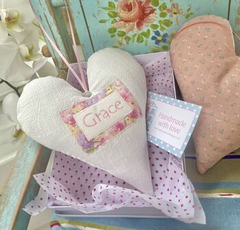 Personalised Ditsy Linen Name Heart, 7 of 10
