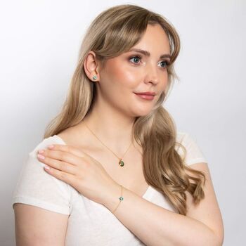 Personalised Gold Plated Sterling Silver December Birthstone Topaz Pendant Necklace, 3 of 11