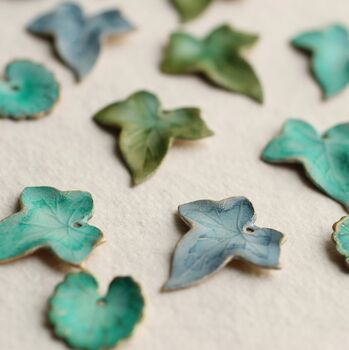 Clover Green Ivy Leaf Earrings, 7 of 10