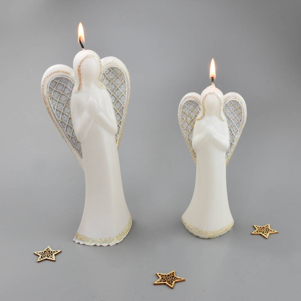 White Angel Candles By G Decor