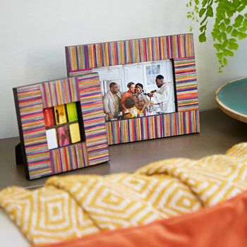 Dhari Fair Trade Multicoloured Papri Wood Photo Frame, 7 of 9